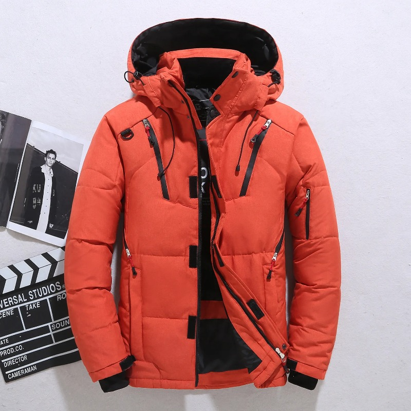 -20 Degree Winter Parkas Herr Dunjacka Herr Pufferjacka Vit Duck Dunjacka Hooded Snow Outdoor Thicken Varm Vadderad kappa_voghion.com