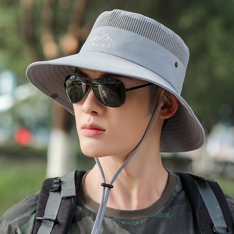 Fisherman Men Spring Summer Wide Brim Outdoor Hiking Foldable Sun Men's Fishing Hat_voghion.com