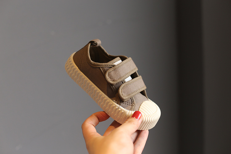 Kinder schuhe Candy farbe low top kinder leinwand schuhe Klett_voghion.com