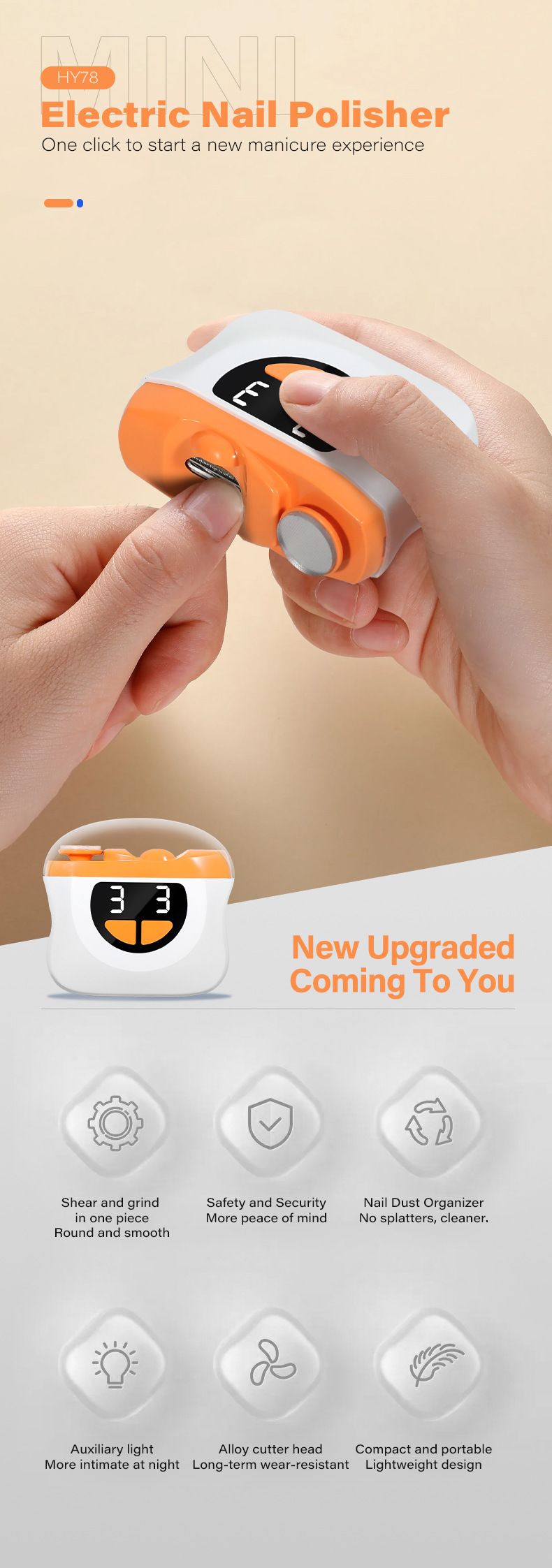Tagliaunghie elettrico completamente automatico per mani e piedi, smerigliatrice a doppio uso per anziani e bambini, di vendita transfrontaliera_voghion.com