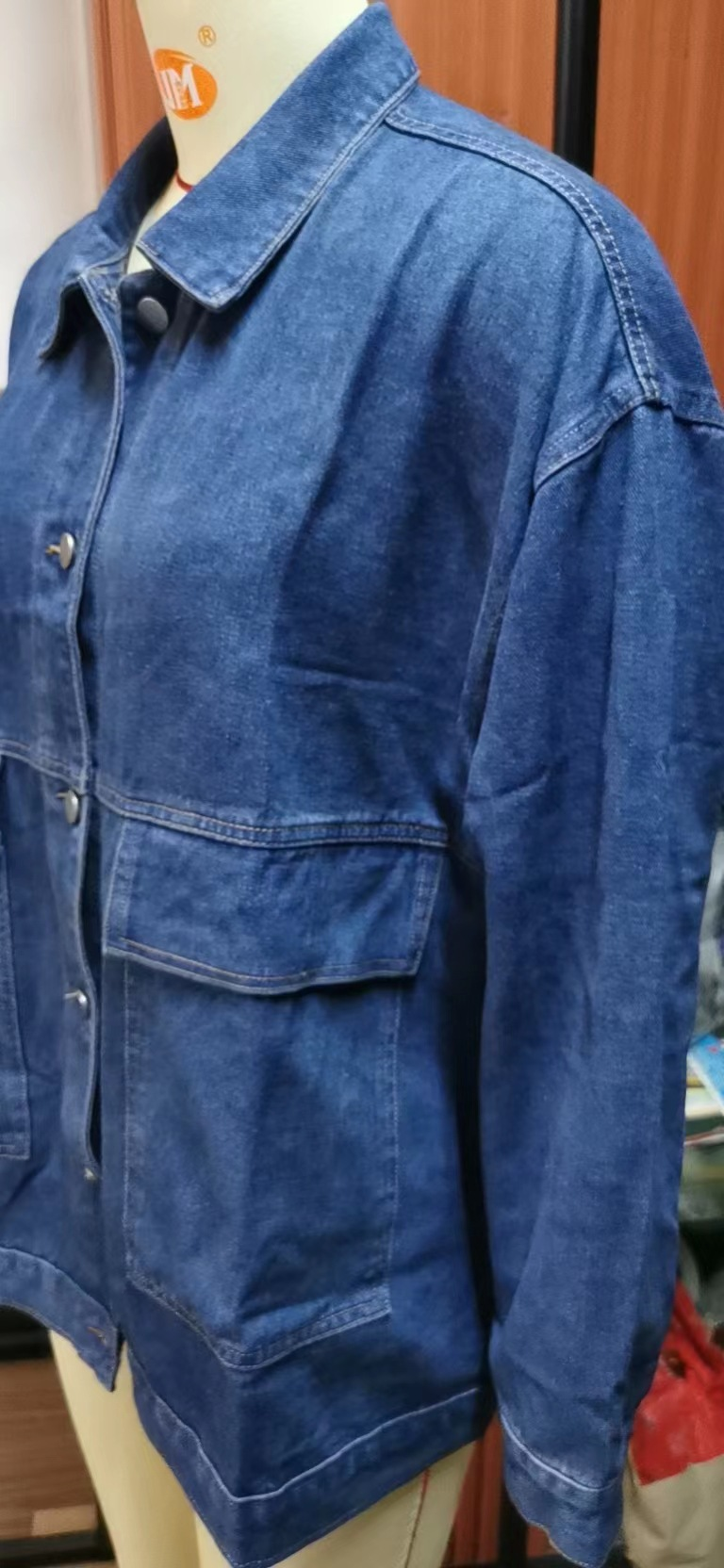 villsäiteg schlank retro klassesch locker Denim Casual Jacket Top fir Fraen_voghion.com