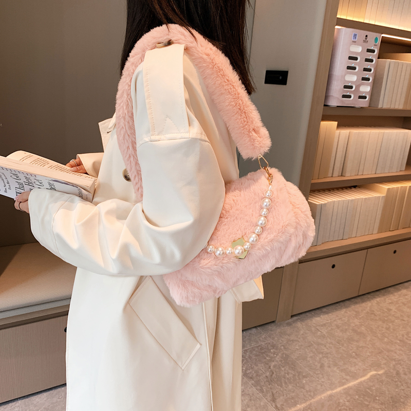 In diesem Jahr beliebte kleine Tasche Damen Herbst und Winter 2022 neue einfache Mode Mode Eimer Tasche Plüsch Handtasche Handtasche_voghion.com