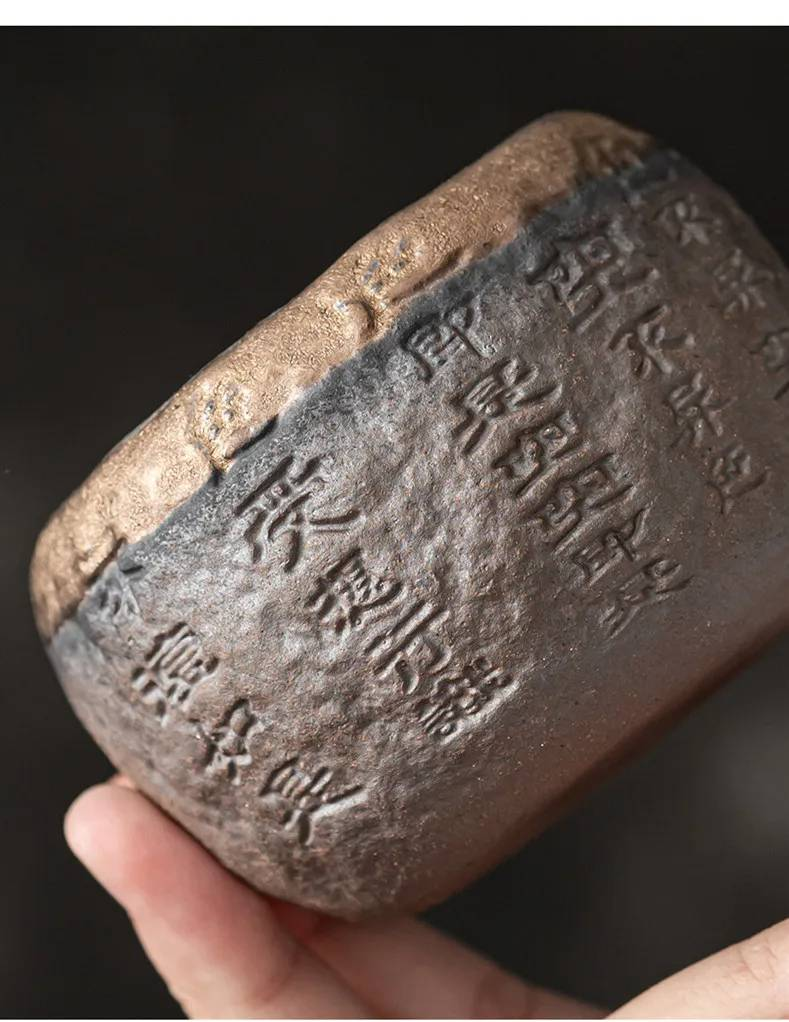 120ml Heart Sutra Tekop Keramik Masterkop Stentøj Retro Stor Tekop Kinesisk Bærbar Personlig Kop_voghion.com