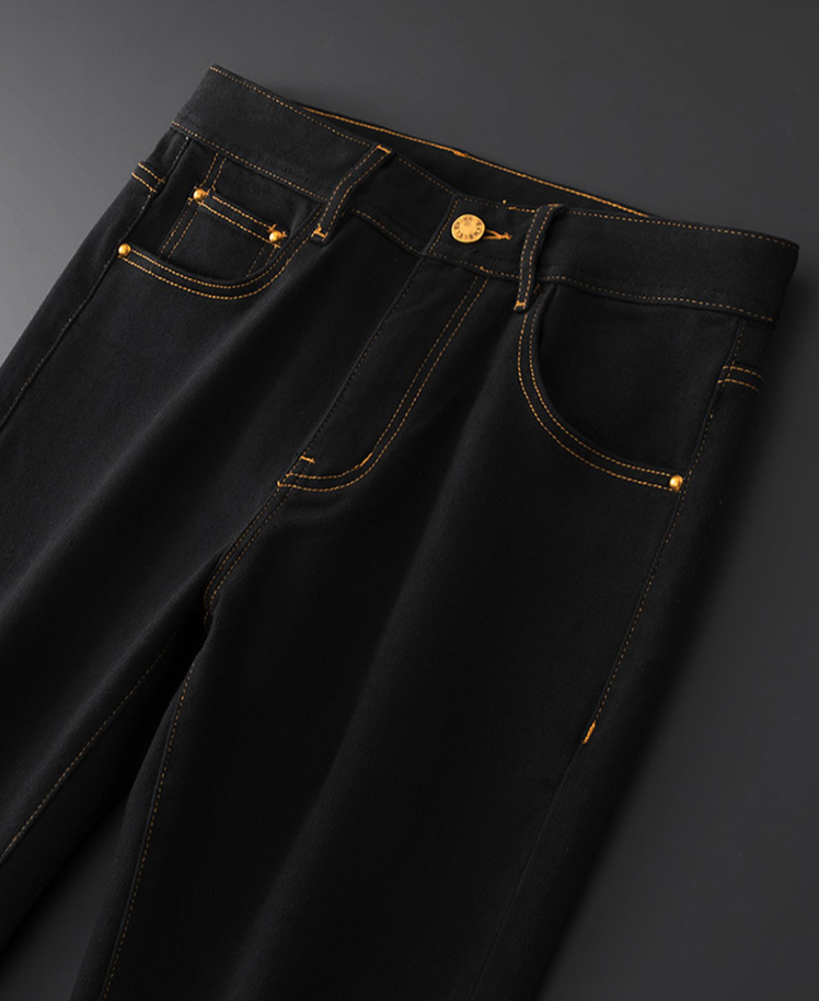 Men's Clothing Original jeans men's black new autumn and winter brand casual slim elastic high end goods long pants_voghion.com