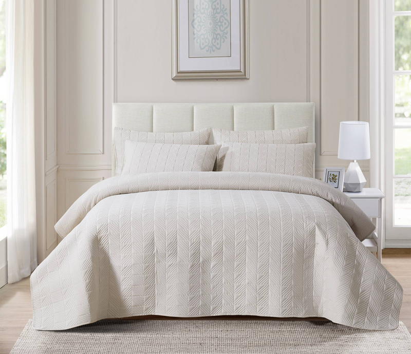 CG36 Bettbezug-Set mit geraden Kanten, quadratisch, geeignet für Schlafzimmer und Wohnzimmer (1 x Tagesdecke + 2 x Kissenbezüge, ohne Bettdecken- oder Kissenkern)_voghion.com