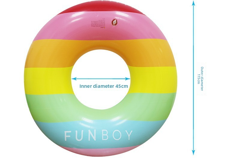 Flotador inflable para piscina de PVC grueso con diseños de arcoíris, estrellas, hojas y naranja (agarre antideslizante de 600D resistente, soporta 113 kg y es resistente a los rayos UV)_voghion.com