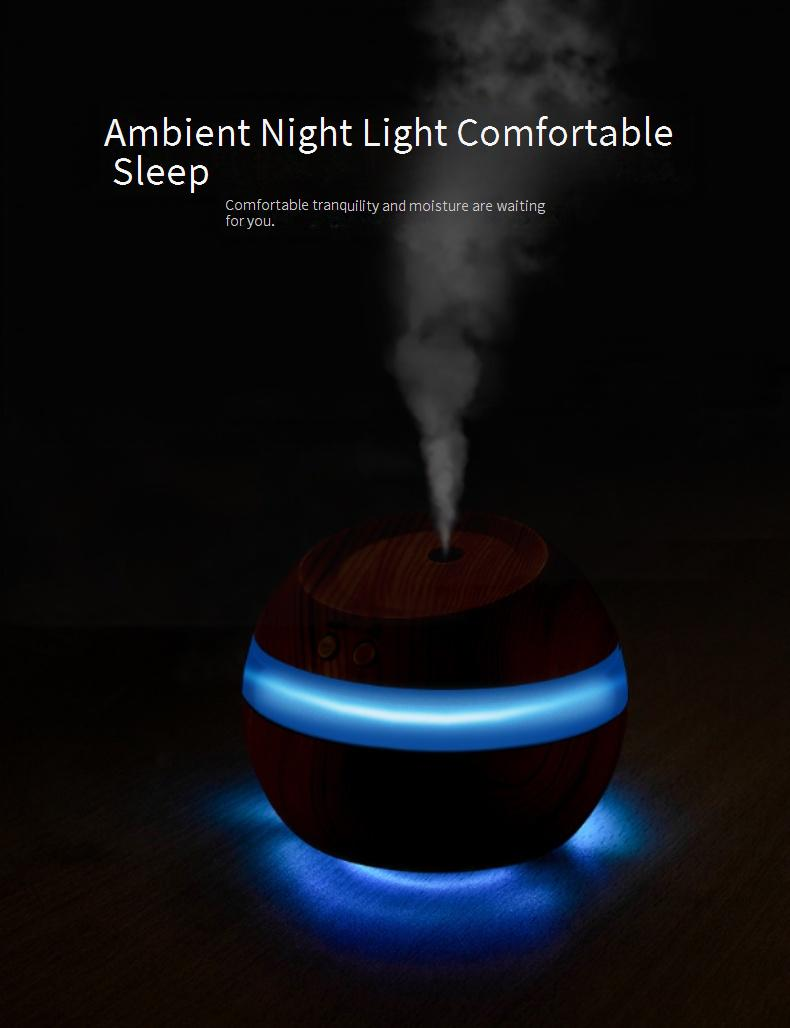Umidificatore USB effetto legno con funzione di aromaterapia - Purificatore d'aria da tavolo compatto e silenzioso per uso domestico e in ufficio_voghion.com