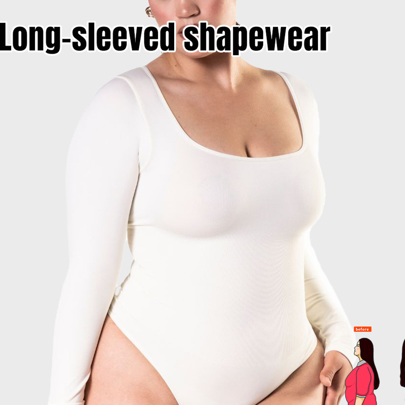 Nahtloser Shapewear-Bodysuit mit hoher Taille für Damen – Bauchkontrolle, Po-Lift, Ganzkörper-Schlankheits-Yoga, langärmlige, enge Basisschicht_voghion.com