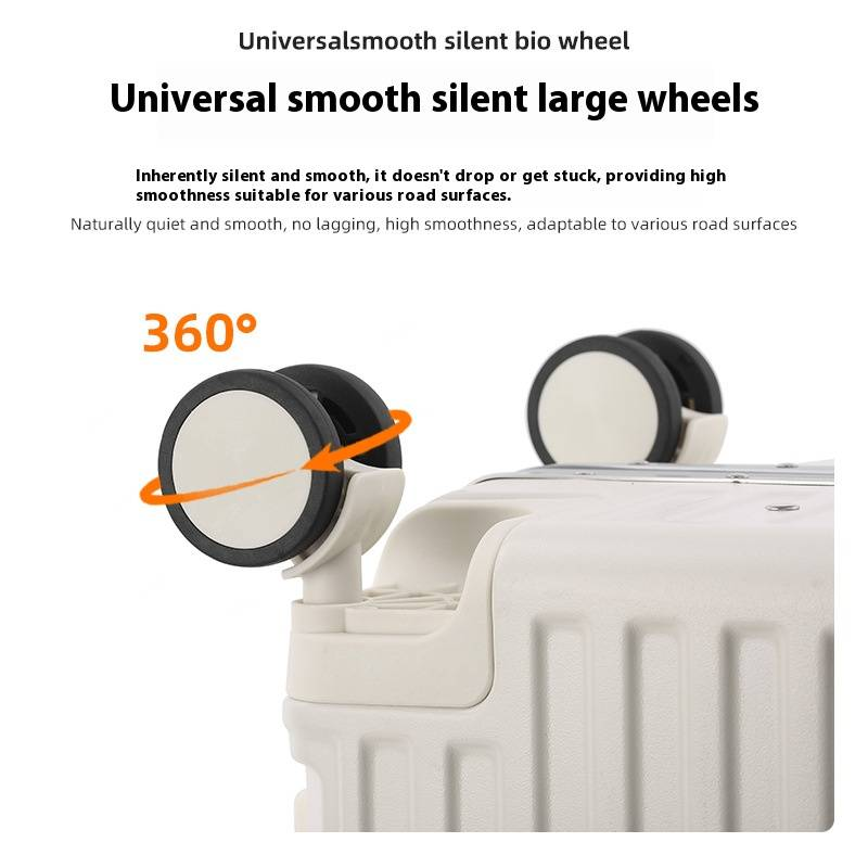 Valigia resistente con telaio in alluminio, doppia porta di ricarica USB, portabicchieri e supporto per telefono, ruote girevoli a 360°, valigia da cabina e da stiva_voghion.com