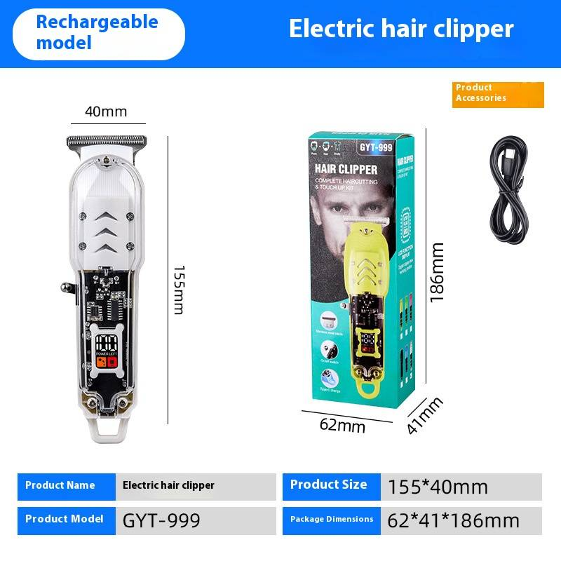 LCD Ekranlı Profesyonel Şarj Edilebilir Saç Kesme Makinesi - Erkekler, Sakal ve Baş Tıraşı İçin Kablosuz Saç Kesme Makinesi - Çıkarılabilir ve Yıkanabilir Bıçaklar_voghion.com