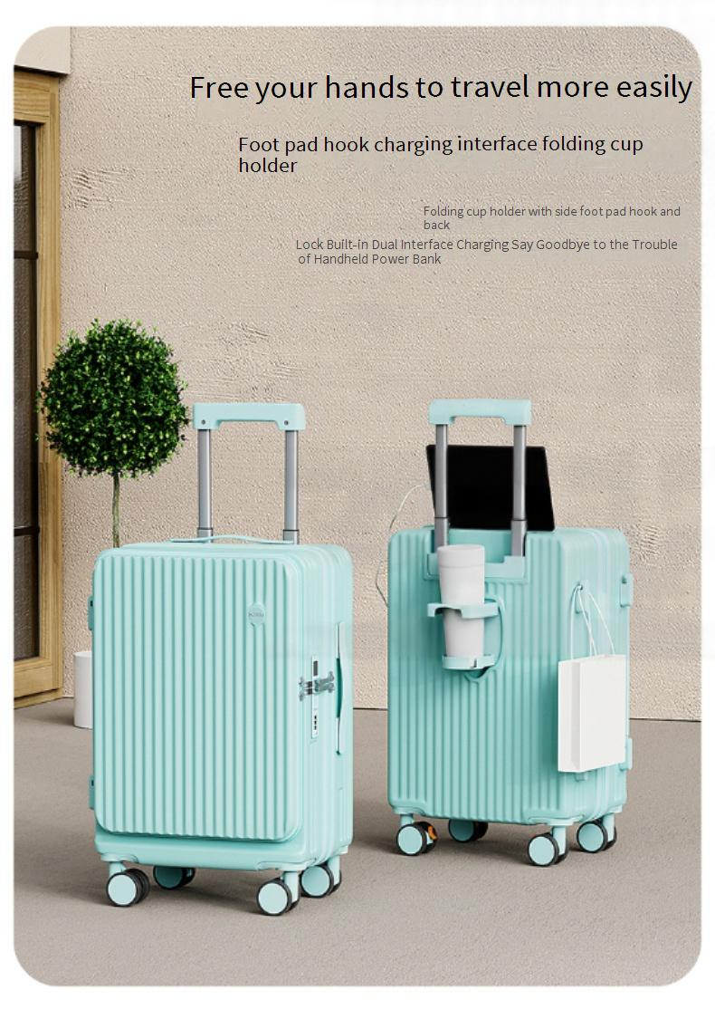 20/24/26/28 Inch Expandable Carry-On Luggage With Front Opening, 360° Silent Spinner Wheels, ABS+PC Lightweight Suitcase For Travel_voghion.com