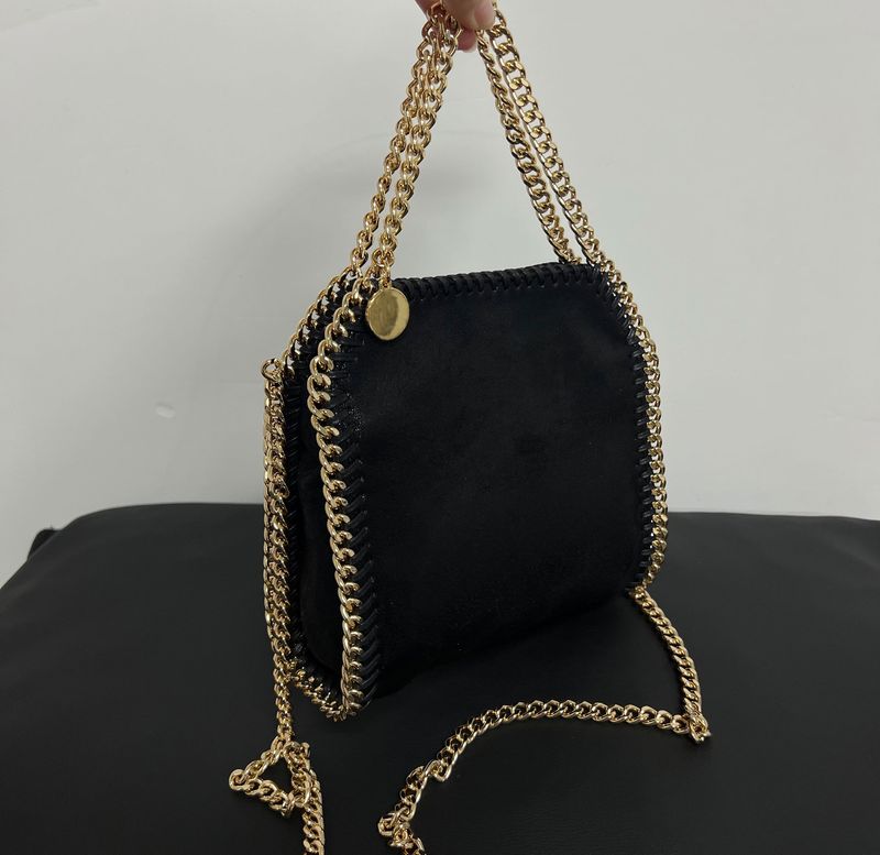 Stella Mccarey Falabella Große Einkaufstasche Designertasche Damen Schwarz Einkaufskette Taschen Geldbörse Messenger Leder Handtaschen_voghion.com