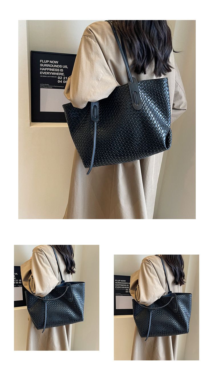Luxury Brand Designer Bag Large Capacity Woven Bag For Women 2025 New Vintage Versatile Shoulder Underarm Bag Korean Style Handheld Tote Bag_voghion.com