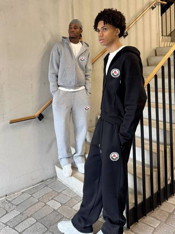 New American Retro Washed Long Sleeved Hooded Shirt Loose Casual Trousers Fashionable Japanese Sweater Suit_voghion.com