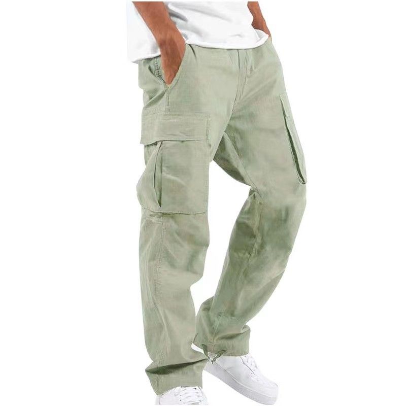 2024 Sommer Neue Herren Arbeitskleidung Kordelzug Multi Pocket Freizeithose_voghion.com