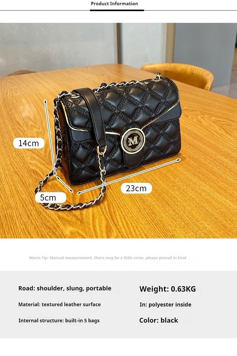 Squisita nicchia per le donne nel 2024, nuova piccola borsa quadrata a catena in stile occidentale, versatile borsa a tracolla singola_voghion.com