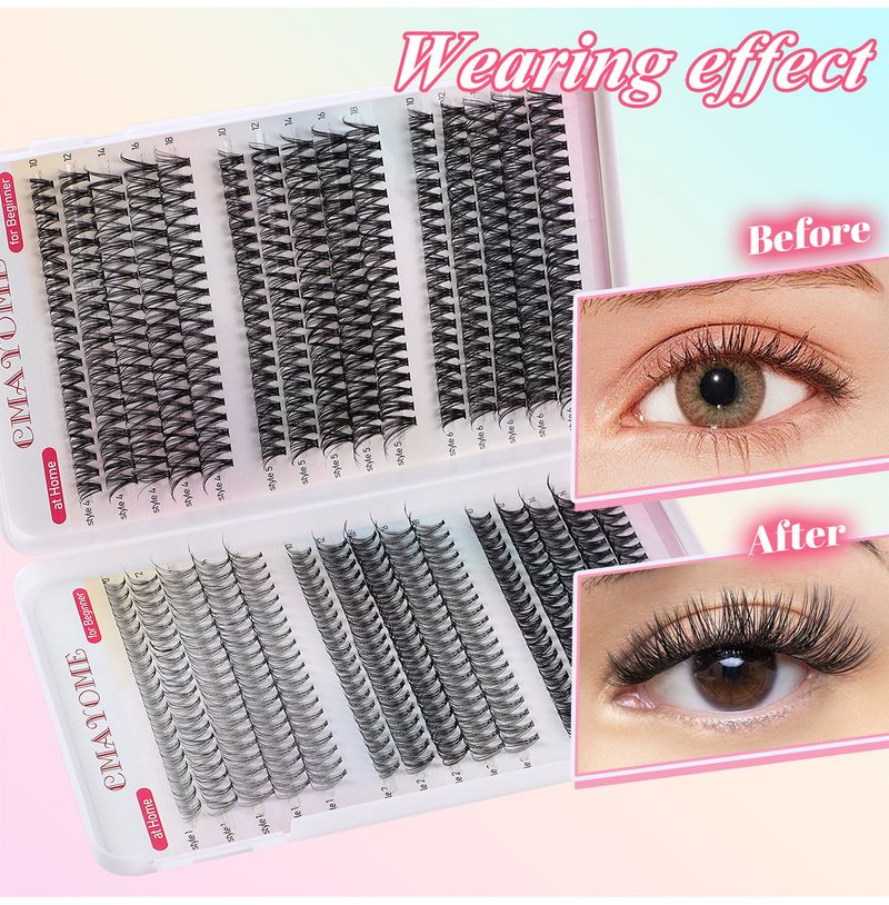 Natural Curl Thick DIY Individual Cluster False Eyelashes, 8-16mm Extended Segmented Lash Extensions_voghion.com