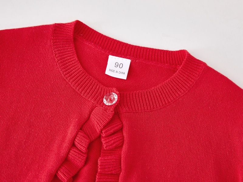 Baumwoll-Cardigan mit Spitzenbesatz für Mädchen – Leichtes Basic für den Lagenlook (90–140 cm, 5 sanfte Farben)_voghion.com