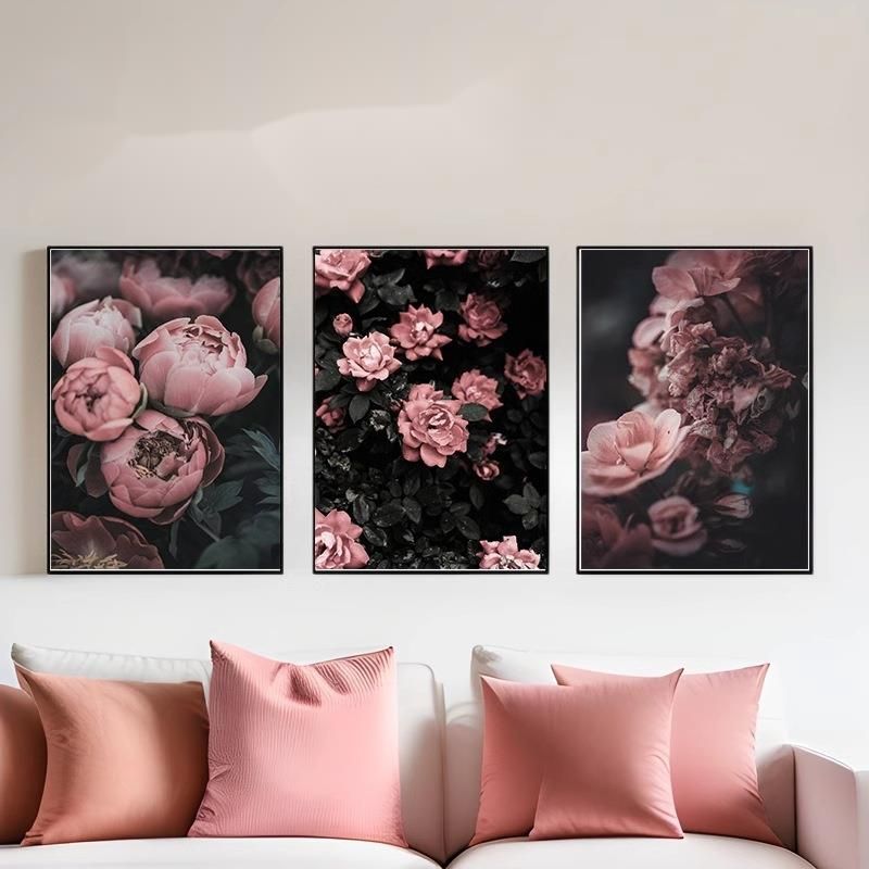 Tríptico de estilo nórdico INS, planta verde, pintura al óleo, lienzo decorativo, núcleo_voghion.com