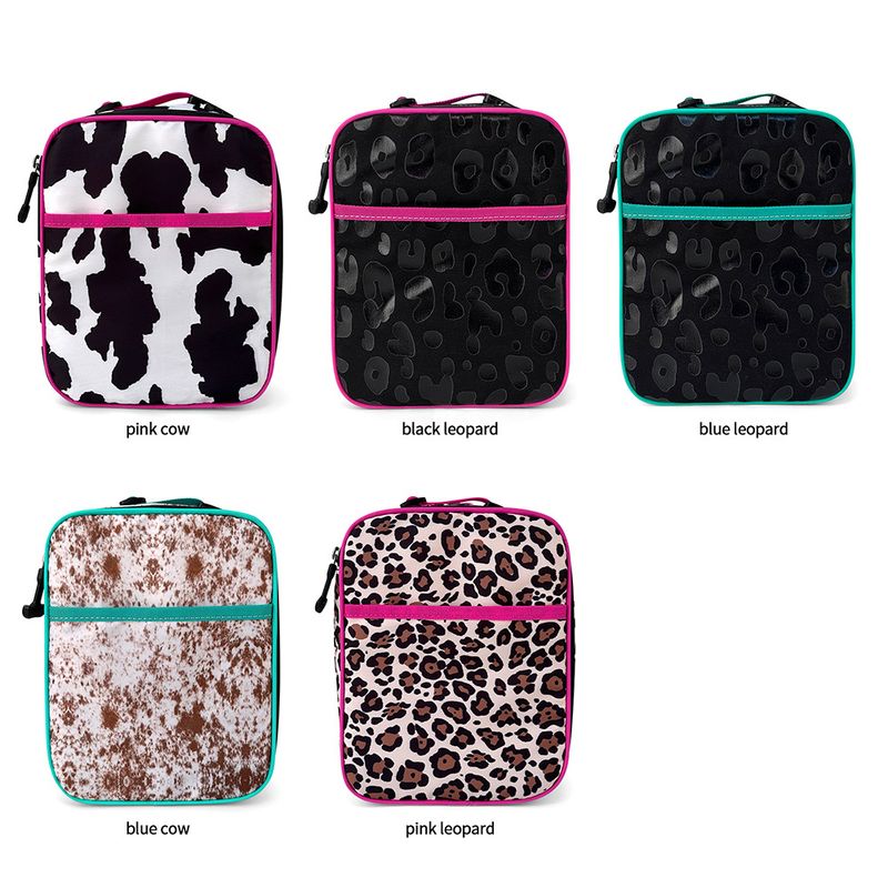 Neue tragbare Kühltasche mit Lunchpaket, grenzüberschreitende tragbare Isoliertasche, Leoparden-Milch-Muster, Lunchpaket, Picknick-Eisbeutel im Freien_voghion.com