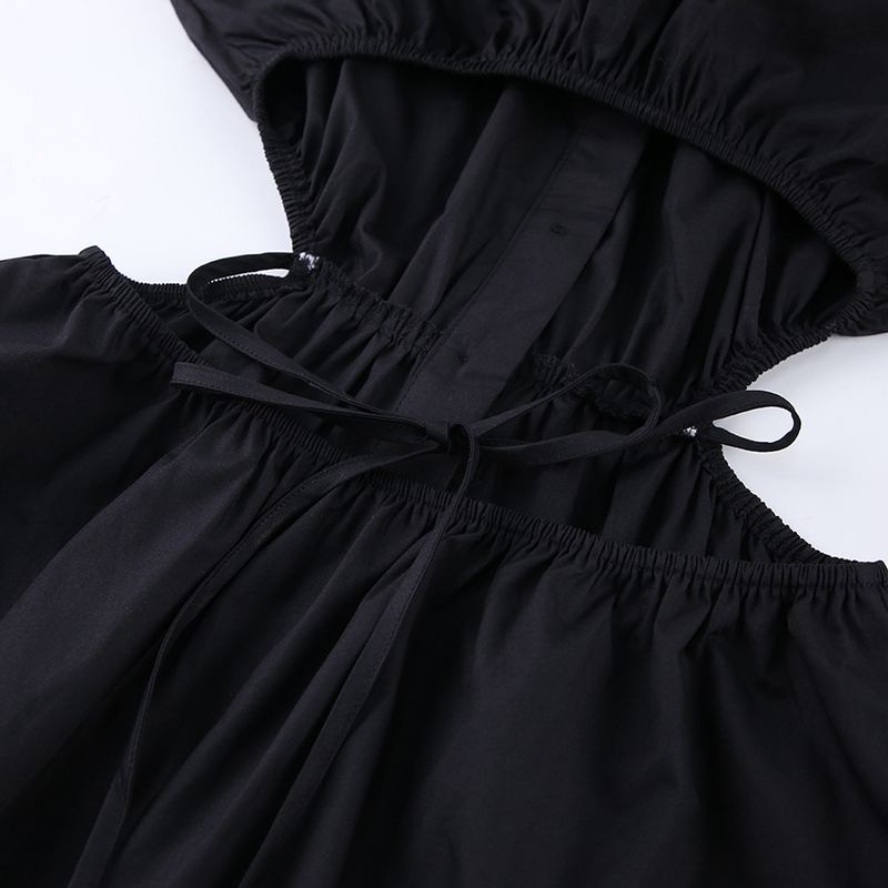 Gonna da pendolare con lacci e design a maniche lunghe con vita cava da donna_voghion.com