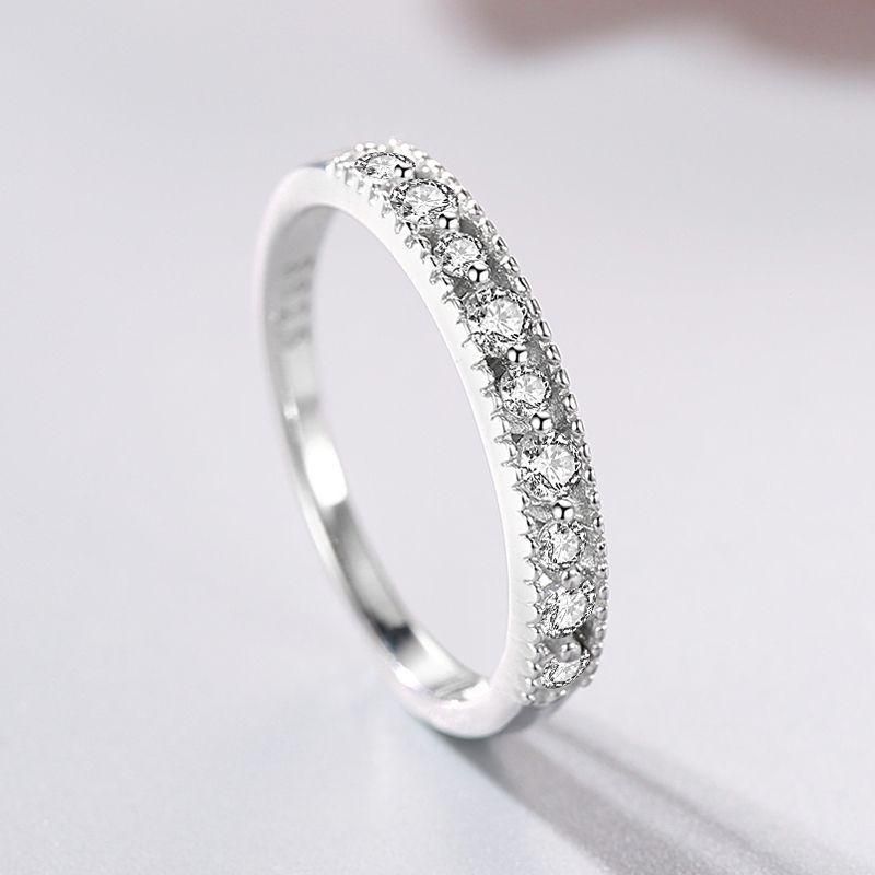 Tancise Klassieke Zirkoon Zilveren Ring Dames Sieraden Bruiloft Belofte Party Gift_voghion.com