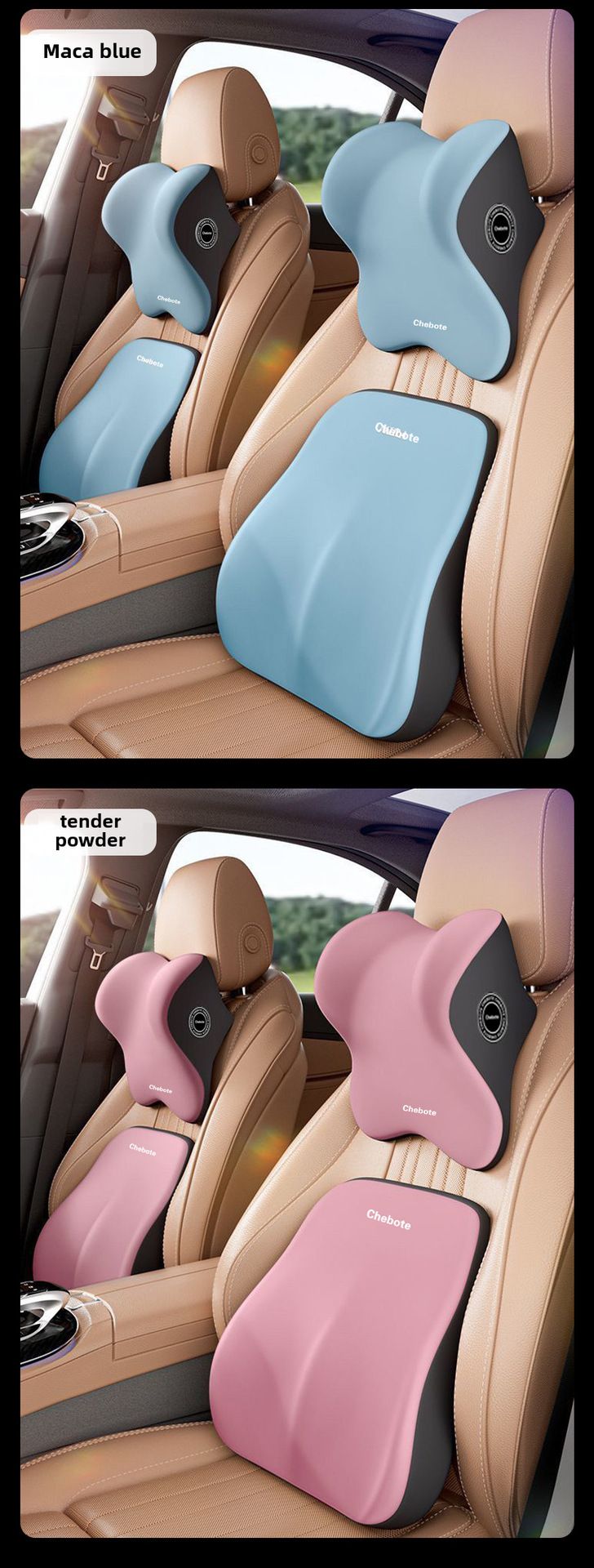 Comfortabele lendensteun nekkussen auto nekkussen zitkussen nek traagschuim Four Seasons universeel auto kussen taille kussen_voghion.com