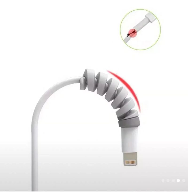 4 protecteurs de câbles en spirale, organisateur de fils, chargeur de smartphone, ligne de données pour iPhone, Royaume-Uni_voghion.com