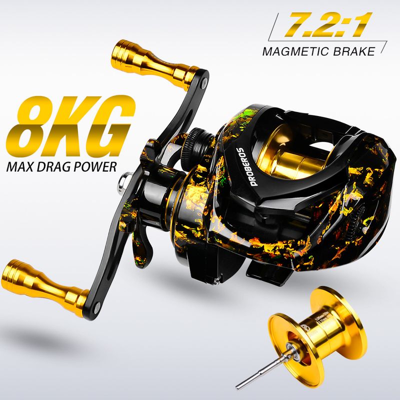 Mulinello da pesca con esca Water Drop Wheel in metallo 3+1BB 7.2:1 Black Sea_voghion.com