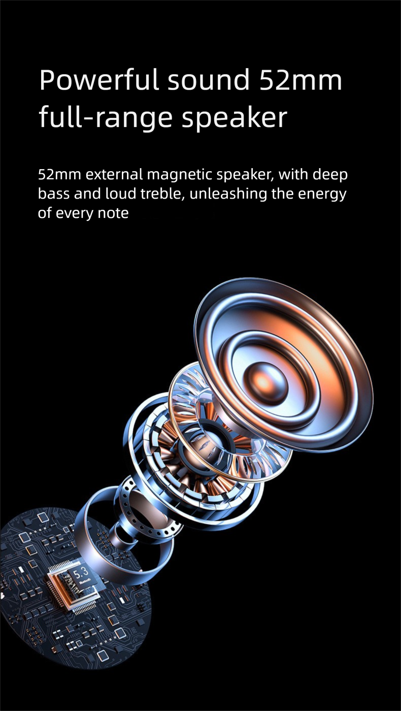 Altoparlante portatile senza fili Bluetooth RGB per esterni, piccolo, luce d'atmosfera, TWS interconnettibile con slot per schede_voghion.com