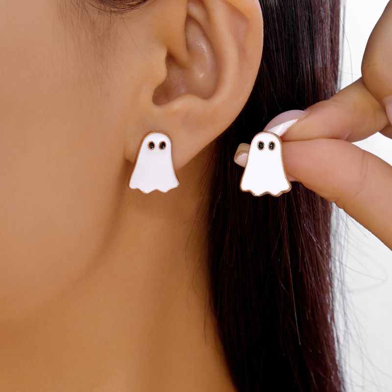Neues 3D-Halsketten- und Ohrring-Set mit Bluttropfen-Herz, vielseitiges Geister-Halloween-Zubehör für Frauen_voghion.com