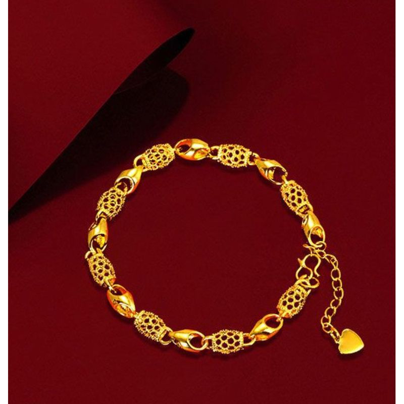 Bracciale placcato oro Hong Kong per donna, bracciale con perline rotonde, nuovo modello 2025, design di nicchia Ins, colore a lunga durata_voghion.com
