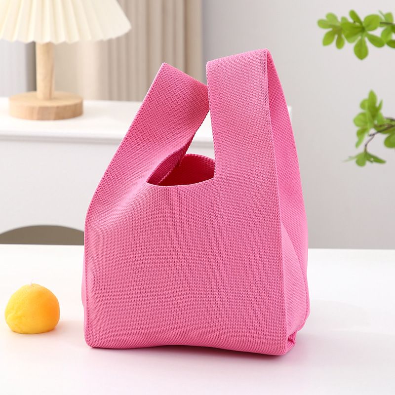 per le donne 2025 nuova borsa a mano lavorata a maglia in stile coreano, borsa da polso versatile in tinta unita_voghion.com