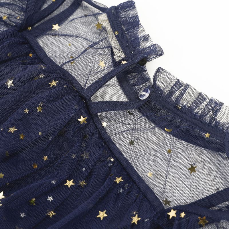 Robe mère et fille, nouveau style d'été 2025, célébrité coréenne sur Internet, vêtements pour enfants, robe de princesse, robe en maille étoile rose_voghion.com