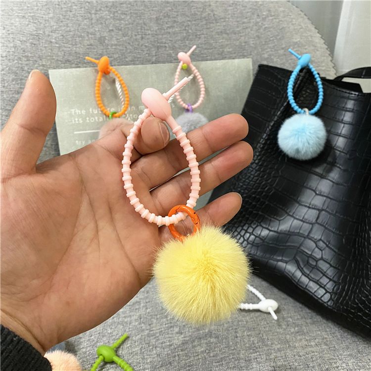 Bag Charm New Creative Cute Plush Bag Pendant Candy Color Girl Keychain Car Keychain Mobile Phone Case Accessories_voghion.com