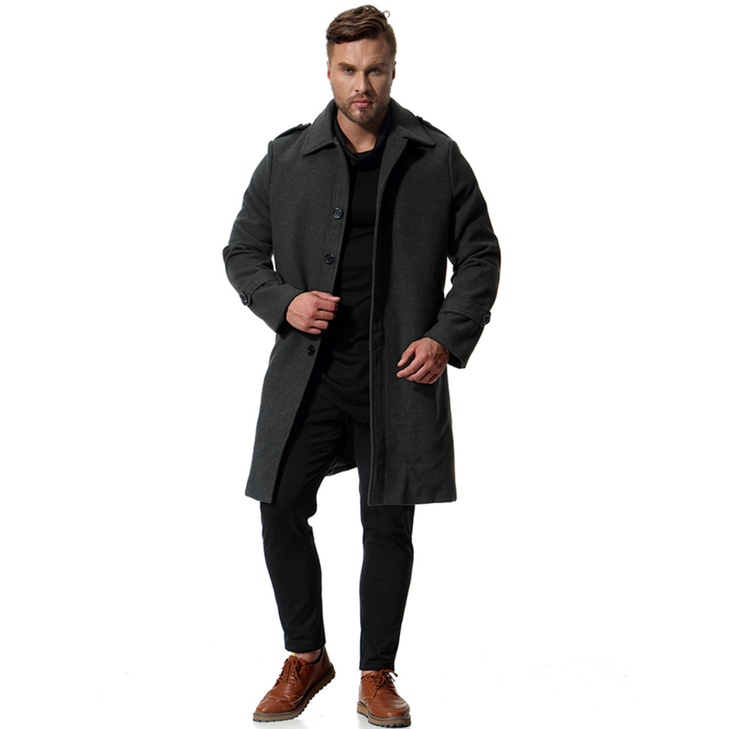Vyriški drabužiai Madingas tvido paltas Tvido paltas, paltas vidutinio ilgio lietpaltis vyrams_voghion.com