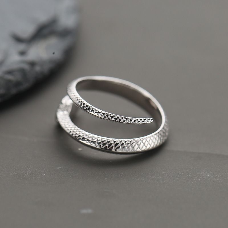 Red Practice" S Silver For Men Trendy Simple Personality Single Dominant Snake Index Finger Ring_voghion.com