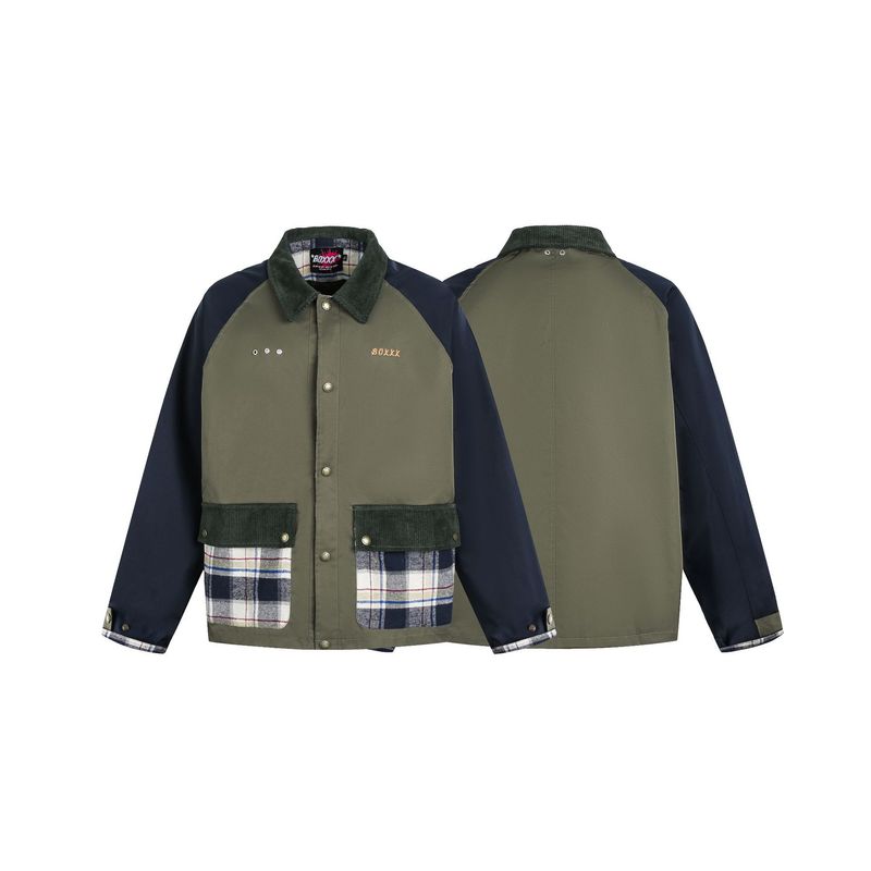 Eon Modish 25 Herbst Neue Amerikanische Mode High Street Persönlichkeit Patchwork Lockerer Jackenmantel_voghion.com