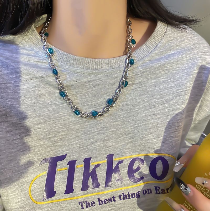 Collier croix en acier titane pour homme, chaîne cubaine en zircone résistante à la lumière, design de niche léger, polyvalent et haut de gamme_voghion.com