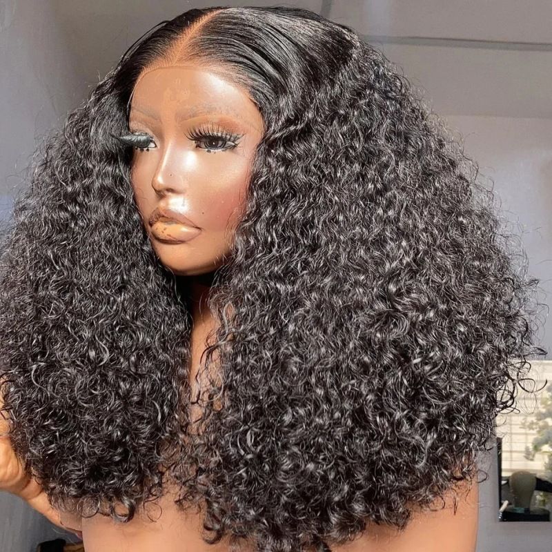 12A Jerry Curly Bob Braziliaans Menselijk Haar 13*4 Frontale Pruik_voghion.com