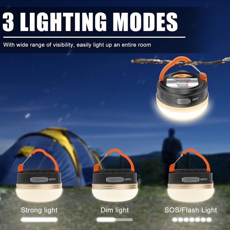 10W LED Camping Lanterne Teltlampe 1800mAh Bærbar Campinglampe Udendørs Vandring Nat Hængelampe USB Genopladelig_voghion.com