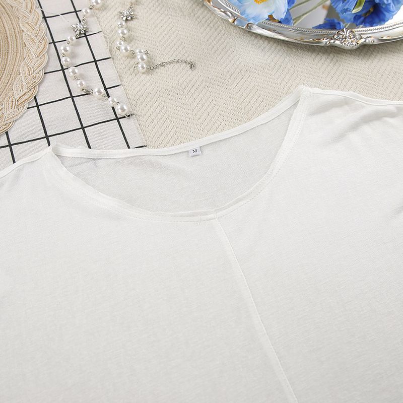 Women's sexy fashion knitted white round neck long sleeved pajamas trousers suit foreign trade soft skin friendly home clothes for women_voghion.com