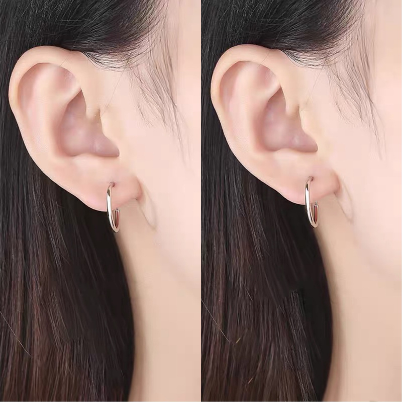 S999 női mini temperamentumos minimalista kis füllyuk-karbantartó fülbevaló gyűrűk sterling ezüst fülbevalók_voghion.com