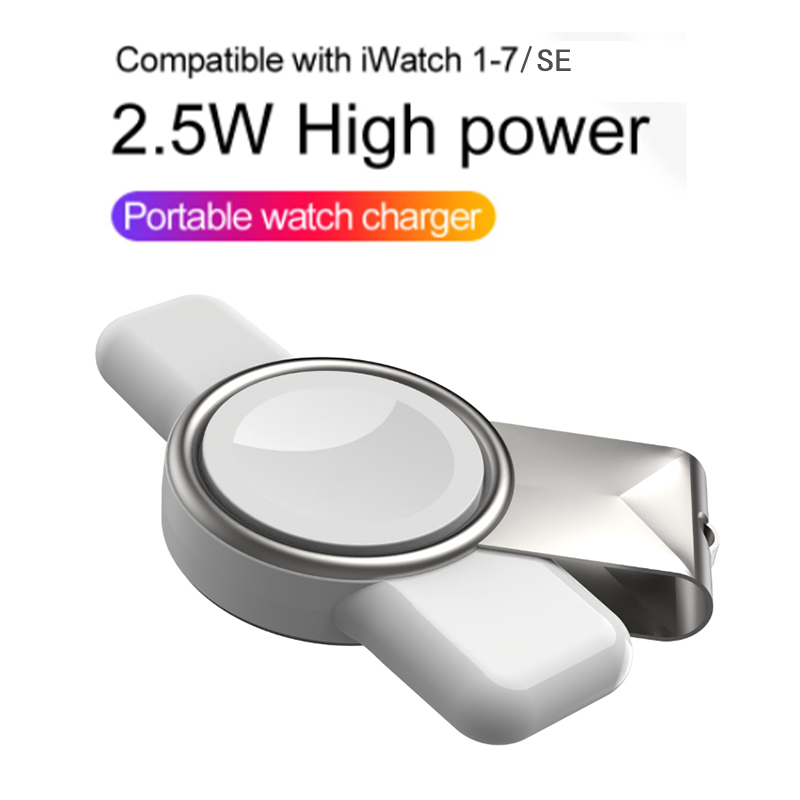 2 an 1 Kabellos Smartwatch Magnéitesch Opluedstatioun Typ-C USB Interface fir Watch 1/2/3/4/5/6/7/SE Schnell Opluedung a Portabilitéit_voghion.com