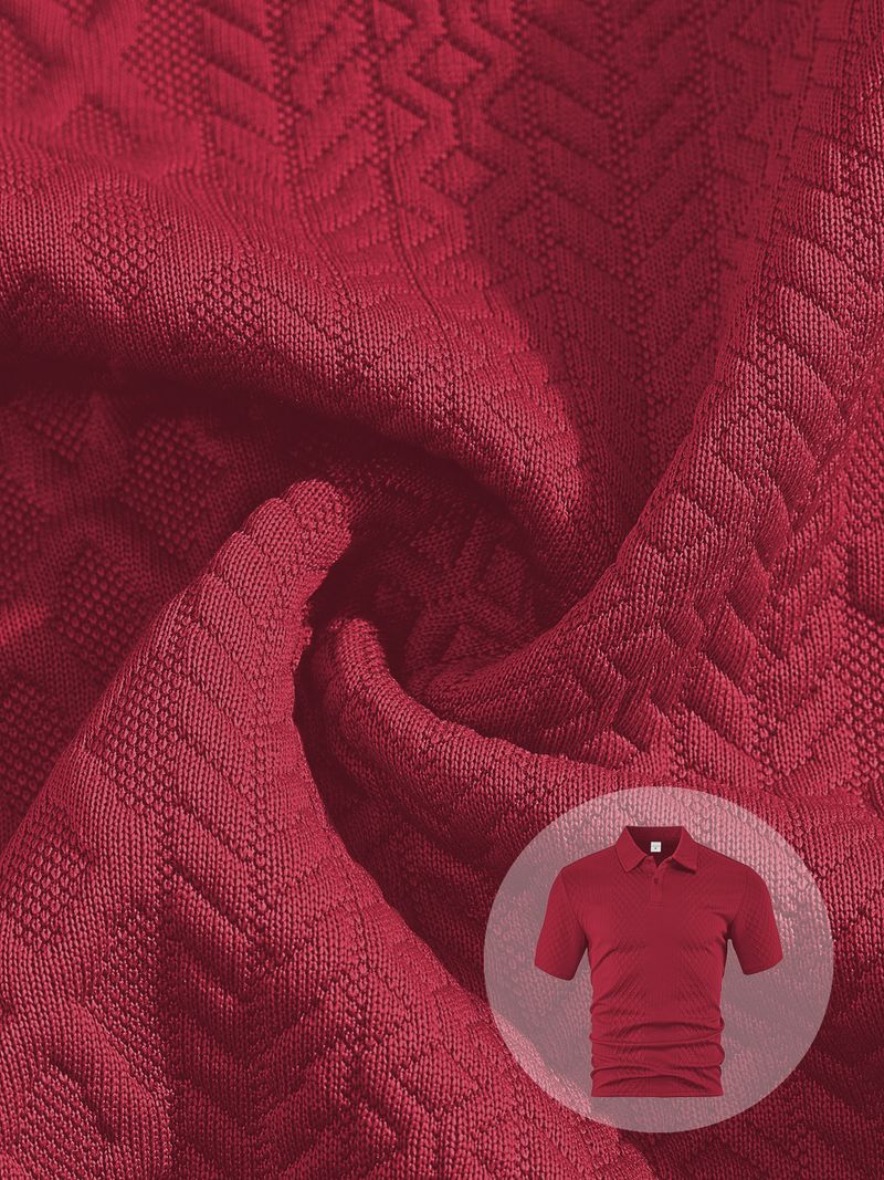 Ropa de verano para hombre, nueva camiseta polo deportiva de manga corta con solapa fina y tejido jacquard para hombre_voghion.com