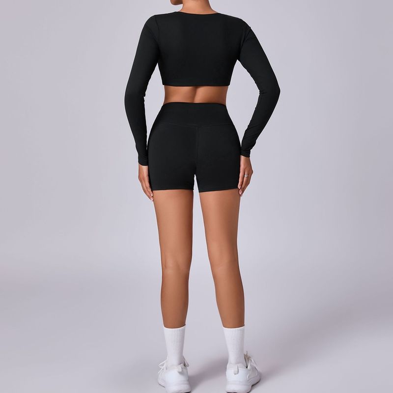 Maglia a maniche lunghe attillata in lana invernale per yoga, pilates, corsa e sport 90206_voghion.com