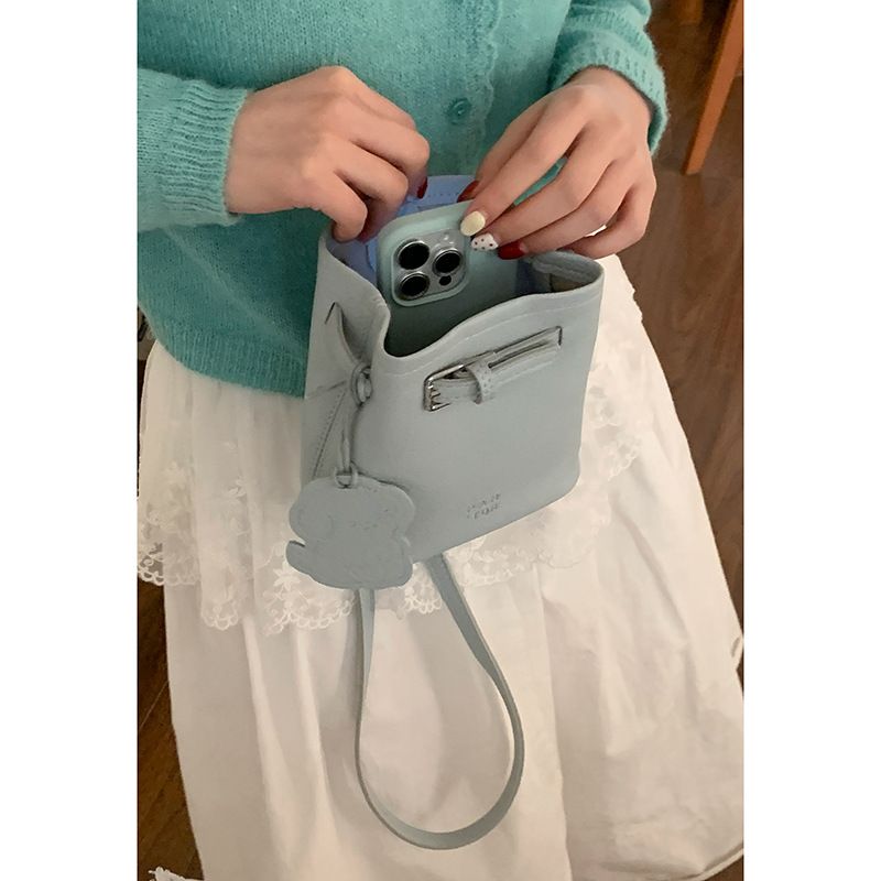 Borsa a tracolla versatile a secchiello, di alta qualità, minimalista, rosa, da donna, nuova moda 2025_voghion.com