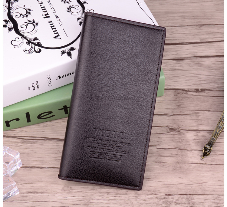 Affaires Long hommes portefeuille Vertical en cuir sac à main homme pochette portefeuilles hommes femmes argent porte-carte poche multifonction haut_voghion.com