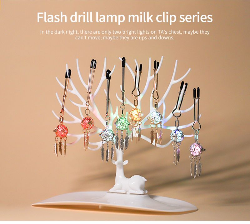 Playing Nipple Lamp, Brush, Bells, Breast Clamps, Ointments, Intimate Toys For Women, Slave, BDSM, Set, Exotic_voghion.com