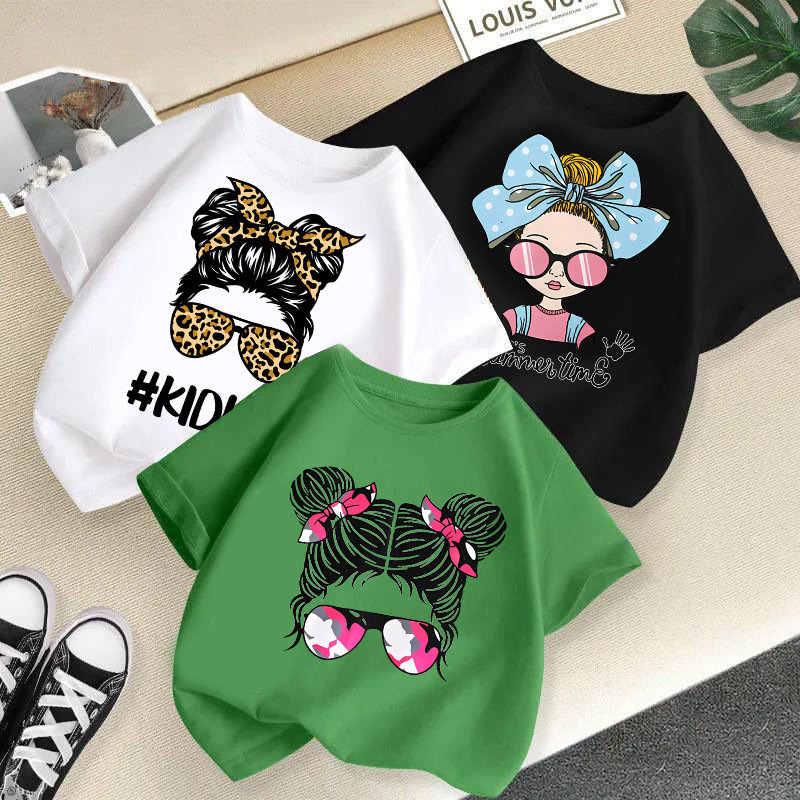 Ropa de bebé, camiseta de manga corta de verano para niños, top de cuello redondo a la moda para niños y niñas, algodón de media manga para bebé_voghion.com